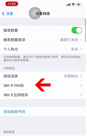 多宝镇苹果14维修网分享如何给iPhone14的SIM卡设置密码 